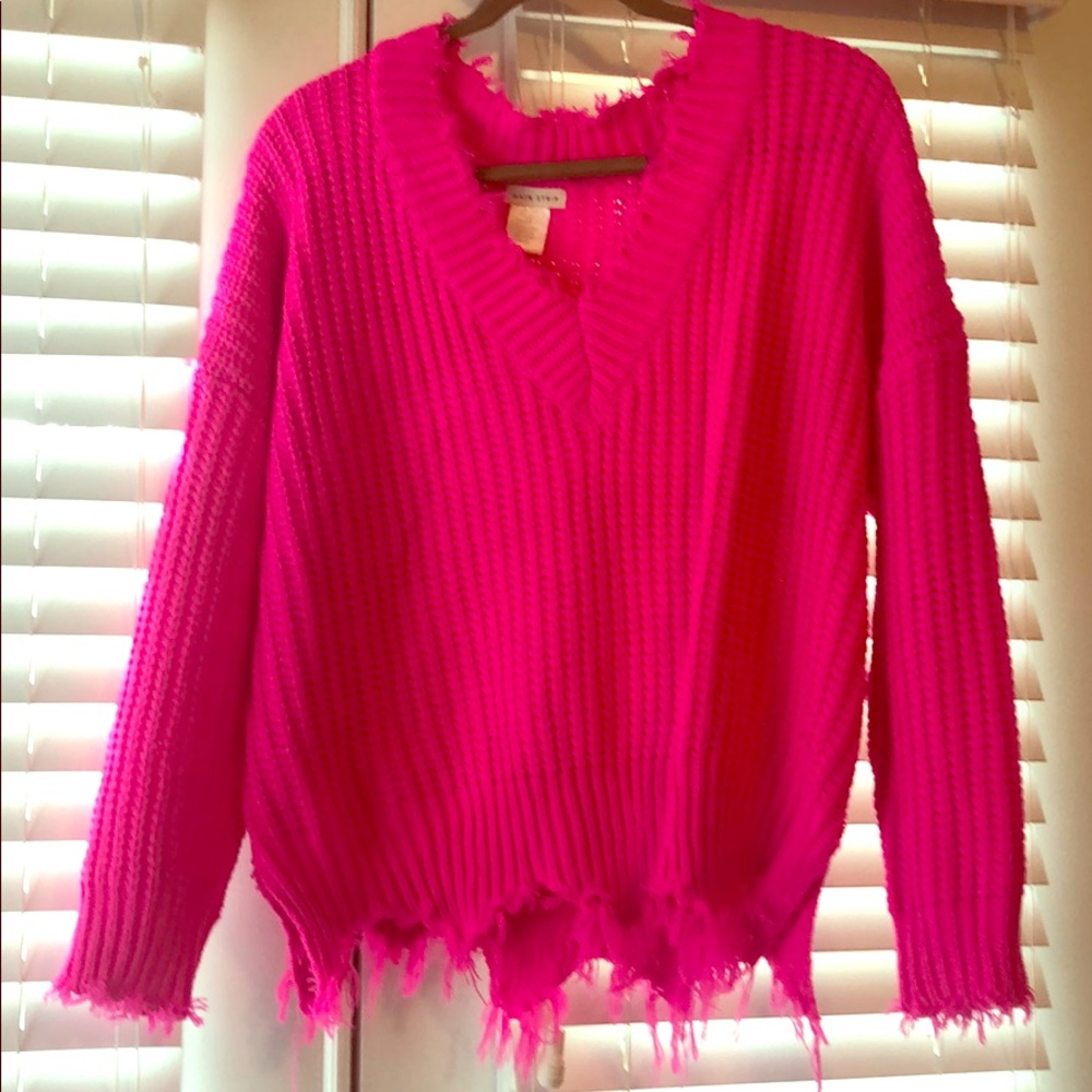 Distressed Pink Sweater